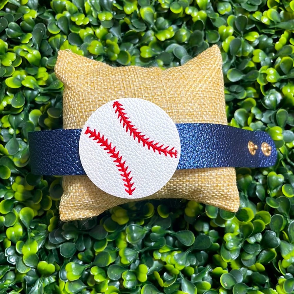 🎉⚾️ NEW Millie Blue Baseball Snap Bracelet Sports Jewelry Gifts